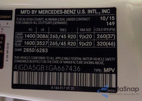 2016 Mercedes-Benz Gle 400 4Matic из США, поврежденный, VIN 4JGDA5GB1GA667436